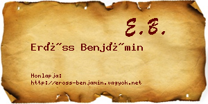 Erőss Benjámin névjegykártya